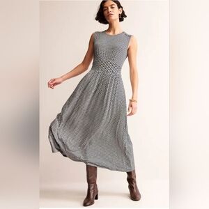 Boden Thea Monochrome Geometric Midi Dress